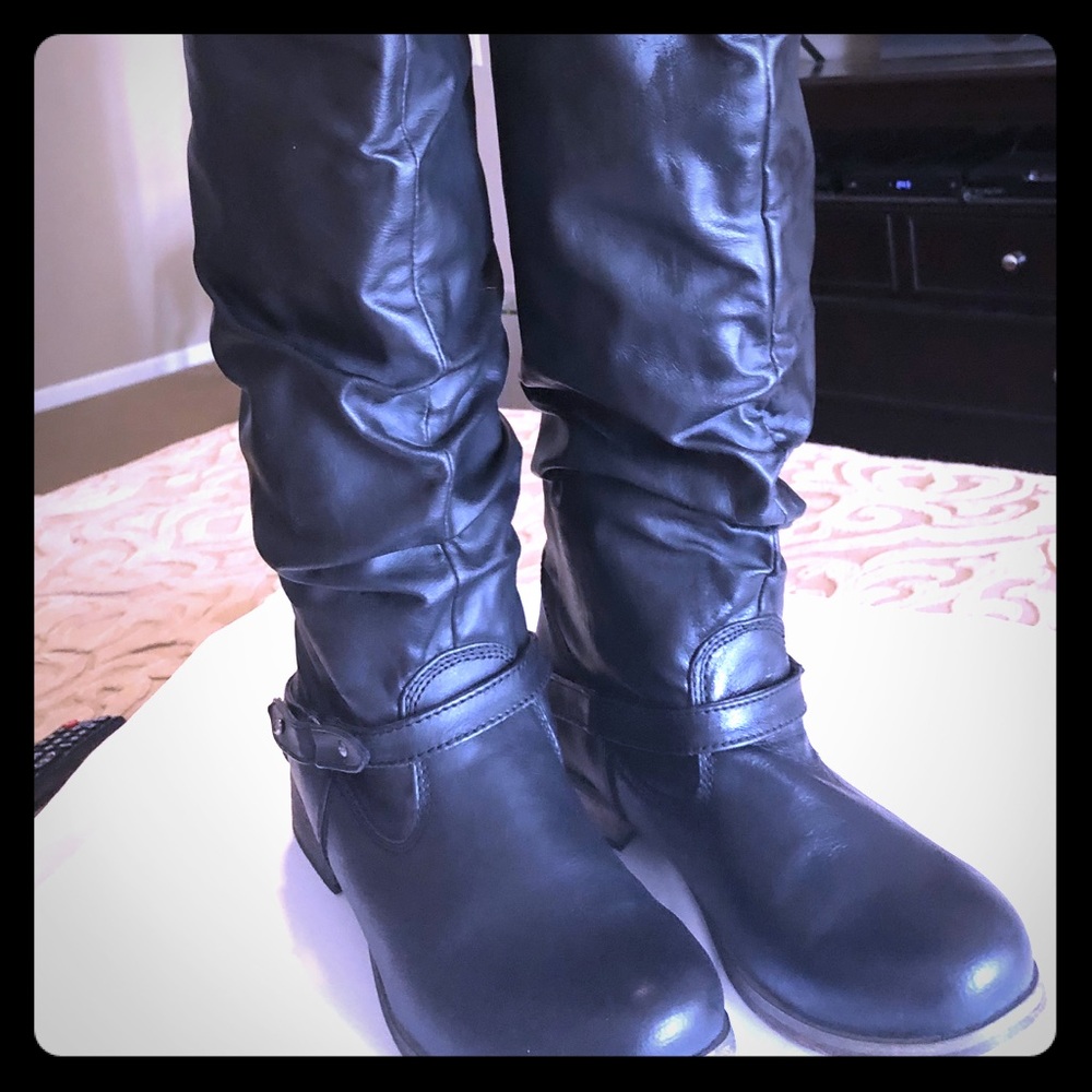 Aldo Black Knee High Slouchy Boots